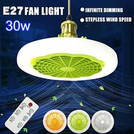 1pc Ceiling Fan With Light, Modern 18inch Remote Control Enclosed Low Profile Ceiling Fan With Light 3 Speed LED Dimming 3 Colors 8 Invisible Bladeless Flush Mount Fan Light Bedroom, Offices
