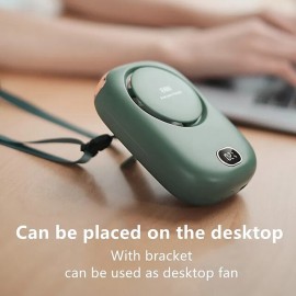 Stay Cool On The Go: Portable Neck Fan With Adjustable Lanyard & USB Rechargeable 3 Speed Fan!
