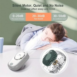 Stay Cool On The Go: Portable Neck Fan With Adjustable Lanyard & USB Rechargeable 3 Speed Fan!
