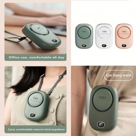 Stay Cool On The Go: Portable Neck Fan With Adjustable Lanyard & USB Rechargeable 3 Speed Fan!
