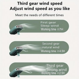 Stay Cool On The Go: Portable Neck Fan With Adjustable Lanyard & USB Rechargeable 3 Speed Fan!
