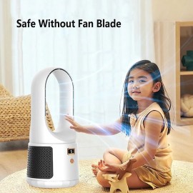Portable Air Conditioner Electric Fan  Desktop Leafless Fan Mute Wireless Circulation Fan Home  Digital Display For Home Office Bedroom Tower Air Cooler
