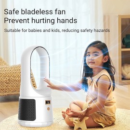 Portable Air Conditioner Electric Fan  Desktop Leafless Fan Mute Wireless Circulation Fan Home  Digital Display For Home Office Bedroom Tower Air Cooler
