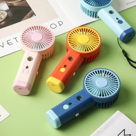 Mini Handheld Fan with Spray Function and 3 Adjustable Speeds Portable Makeup Cooling Fan USB Rechargeable Pocket Fan with Lanyard for Home Office and Outdoor Activities
