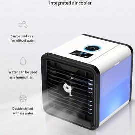 1pc New USB Mini Air Conditioner Fan Cold Air Machine Cooler Home Desktop Refrigeration Small Air Conditioner Mobile Humidifier Water Cooling Fan Summer Essential Office Essential
