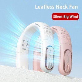 New Fans Cooling Sports USB Rechargeable Portable Fan Mini Hanging Neck Fan Air Cooler Air Conditioner Electric Fan (1200/4000mAh)
