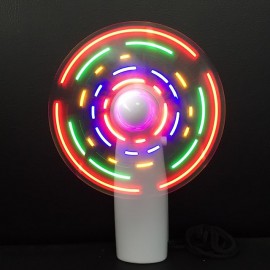 Mini Night Light Handheld Fan Electric Fan Portable Desktop Battery Mini Gift To Give Guests Led Rainbow Lights Fan
