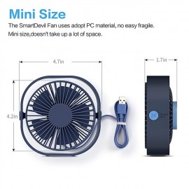 Small Personal USB Desk Fan,3 Speeds Portable Desktop Table Cooling Fan Powered by USB,Strong Wind,Quiet Operation,for Home Office Car Outdoor Travel
