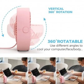 Small Personal USB Desk Fan,3 Speeds Portable Desktop Table Cooling Fan Powered by USB,Strong Wind,Quiet Operation,for Home Office Car Outdoor Travel
