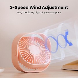 Small Personal USB Desk Fan,3 Speeds Portable Desktop Table Cooling Fan Powered by USB,Strong Wind,Quiet Operation,for Home Office Car Outdoor Travel

