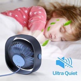 Small Personal USB Desk Fan,3 Speeds Portable Desktop Table Cooling Fan Powered by USB,Strong Wind,Quiet Operation,for Home Office Car Outdoor Travel
