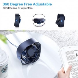 Small Personal USB Desk Fan,3 Speeds Portable Desktop Table Cooling Fan Powered by USB,Strong Wind,Quiet Operation,for Home Office Car Outdoor Travel
