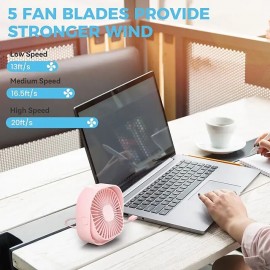 Small Personal USB Desk Fan,3 Speeds Portable Desktop Table Cooling Fan Powered by USB,Strong Wind,Quiet Operation,for Home Office Car Outdoor Travel
