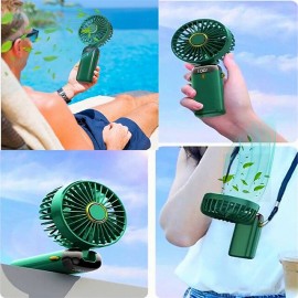 Mini Handheld Fan Portable Personal Fan Hanging Neck Fan 90 Adjustable USB Rechargeable Small Desk Fan 5 For Home Office Travel
