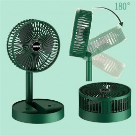 Portable USB Rechargeable Fan Office Household Foldable Telescopic Fan Low Noise High Battery Life Standby Mini Electric Fan

