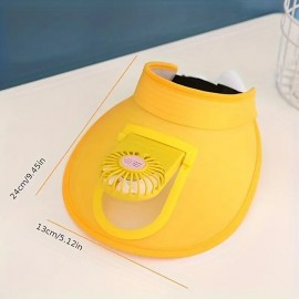 Candy Color USB Rechargeable Fan Cap Summer Fan Cap Adult Fan Cap
