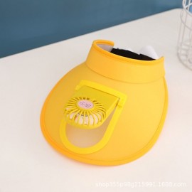Candy Color USB Rechargeable Fan Cap Summer Fan Cap Adult Fan Cap
