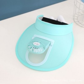Candy Color USB Rechargeable Fan Cap Summer Fan Cap Adult Fan Cap
