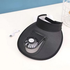 Candy Color USB Rechargeable Fan Cap Summer Fan Cap Adult Fan Cap
