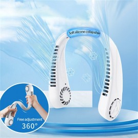 USB Charging Electric Portable Hanging Small Neck Fan Student Bladeless Mini Sports Fan
