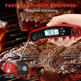 Digital Instant Read Meat Thermometer with Probe for Grilling BBQ Cooking Baking Liquids & Candy
