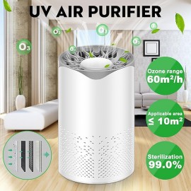 New Upgrade UV Air Purifier Allergies Eliminator Air Cleaner for Dust Pollen Smoke and Pet Dander Purifiers for Home Office Room