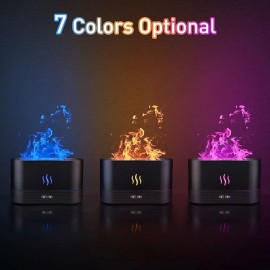 Upgraded Flame Diffuser 180ml Aromatherapy Oil Diffuser Ultrasonic Cool Mist Diffuser with Waterless Auto Shut-Off Protection,RGB Color Flame Lights for Home Office
