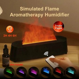 Creative 3D Simulation Flame Air Humidifier Household Colorful Atmosphere Light Intelligent Remote Control Humidifier USB Desktop Silent Large Fog Volume Humidifier Home Decor Room Decor
