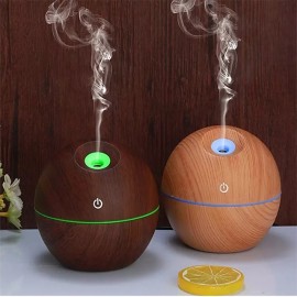 USB Wood Grain Essential Oil Diffuser Ultrasonic Humidifier Household Aroma Diffuser Aromatherapy Mist Maker with LED Colorful Gradient Humidifier
