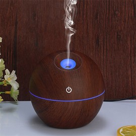 USB Wood Grain Essential Oil Diffuser Ultrasonic Humidifier Household Aroma Diffuser Aromatherapy Mist Maker with LED Colorful Gradient Humidifier

