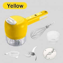 3 IN 1 Wireless Electric Garlic Chopper Crusher Automatic Egg Whisk USB Rechargeable Blender Mini Hand Mixer Milk Cream Beater Kitchen Food Mixer Masher
