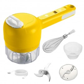 3 IN 1 Wireless Electric Garlic Chopper Crusher Automatic Egg Whisk USB Rechargeable Blender Mini Hand Mixer Milk Cream Beater Kitchen Food Mixer Masher
