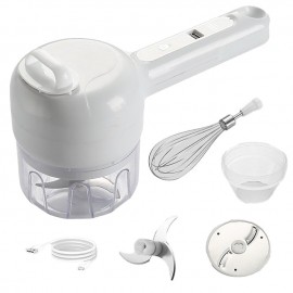 3 IN 1 Wireless Electric Garlic Chopper Crusher Automatic Egg Whisk USB Rechargeable Blender Mini Hand Mixer Milk Cream Beater Kitchen Food Mixer Masher
