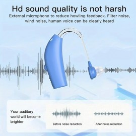 Noise Reduction Sound Amplifier With Charge Case Type-C Port BTE Hearing Aid Rechargeable For Deafness
