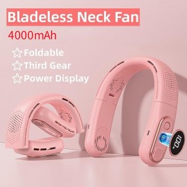 New Fans Cooling Sports USB Rechargeable Portable Fan Mini Hanging Neck Fan Air Cooler Air Conditioner Electric Fan (1200/4000mAh)
