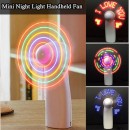 Mini Night Light Handheld Fan Electric Fan Portable Desktop Battery Mini Gift To Give Guests Led Rainbow Lights Fan
