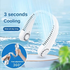 USB Charging Electric Portable Hanging Small Neck Fan Student Bladeless Mini Sports Fan
